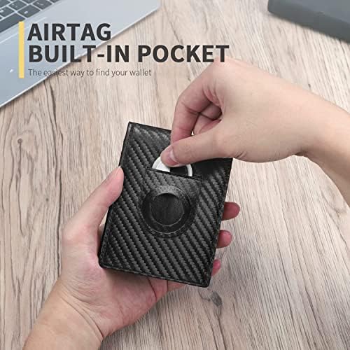 RUNBOX AirTag-Wallet-Mens-Slim-RFID Blocking Wallets Leather with Bill Compartment Air Tag Bifold Card Holder Wallet Gifts for Men Dad - Image 2