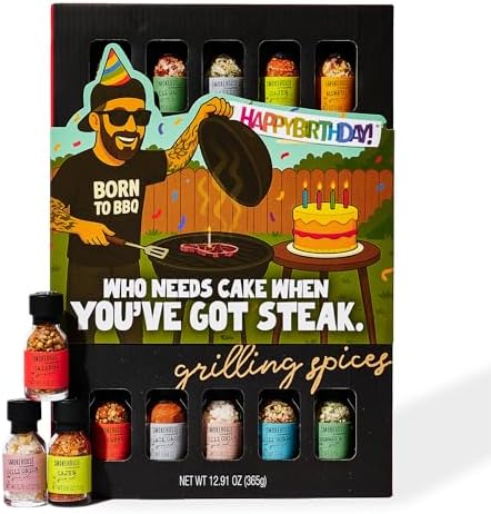 Grilling Spice Set Gift, 20 BBQ Rubs & Seasoning Variety, Birthday Gift Men by Thoughtfully