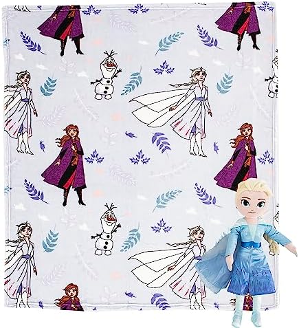 Northwest Frozen 2 Friends in Leaves Character Hugger Pillow & Silk Touch Throw Blanket Set, 40" x 50" by Northwest