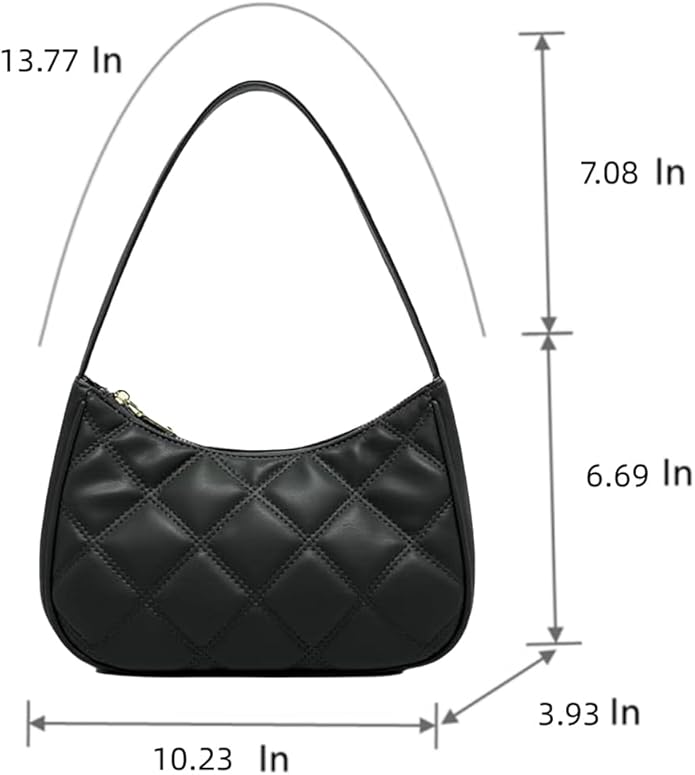 Shoulder Bags for Women, Cute Hobo Tote Handbag Mini Clutch Purse with Zipper Closure