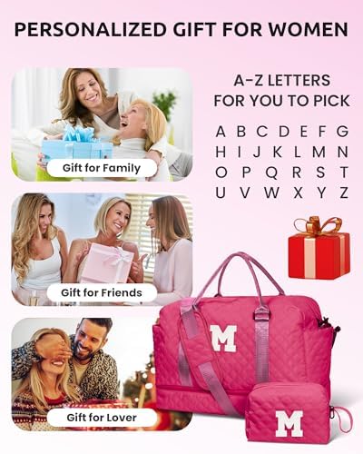 Bags for Girls, Birthday Gift Letter Travel Bags with Makeup Bags - Image 2
