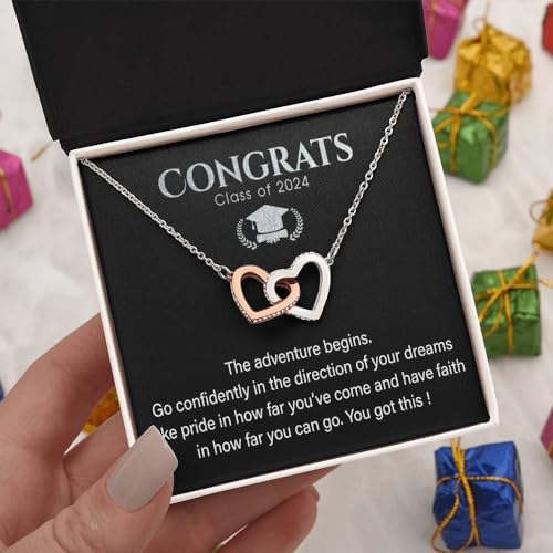 VIRAGIL 2023 Graduation Gifts for Her, Class of 2024 Love Knot Sterling Silver Pendant Necklace Senior College Graduation Jewelry Gifts for Girl Daughter - Image 4