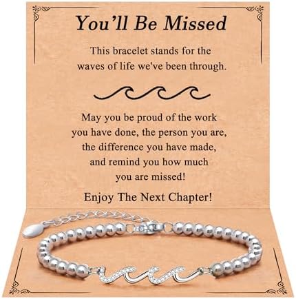 QWNHONEY Waves of Life Bracelet Inspirational Birthday Gifts for Bestie Sister 16th 18th 21st 30th 40th 50th 60th Birthday Gifts for Women by QWNHONEY