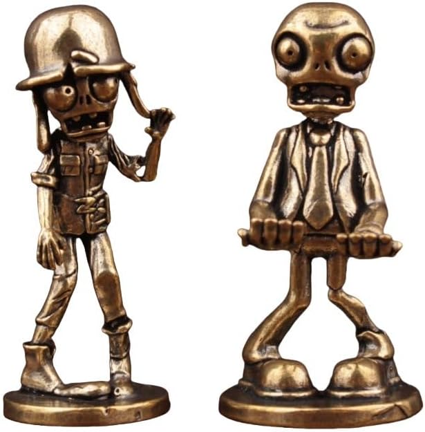 Brass Animals Figurine Decorative,Solid Copper Decorations,Metal Statue,Zombie Figurines,Small Halloween Decorations, Spooky Brass Zombie Statues for Holiday & Desktop Display