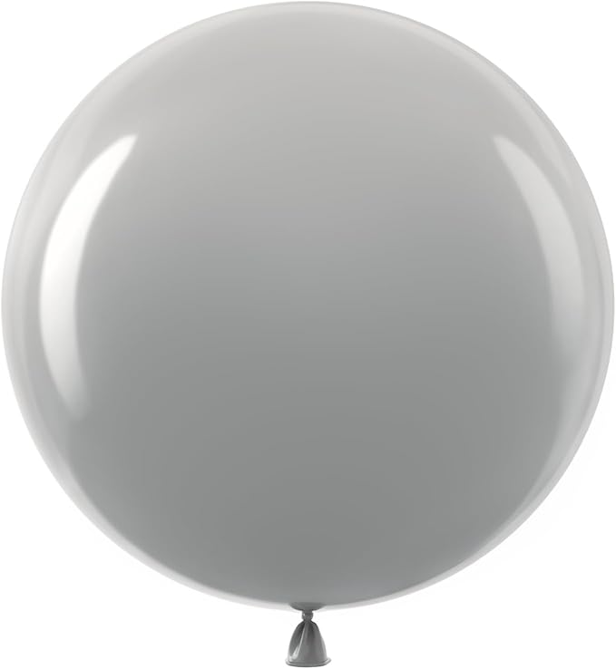 Bezente Gray Giant Balloons 36 Inch - 8 Pack Jumbo Balloons Large Round Pastel Gray Latex Balloons for Birthday Bridal Shower Wedding Anniversary Party Decorations