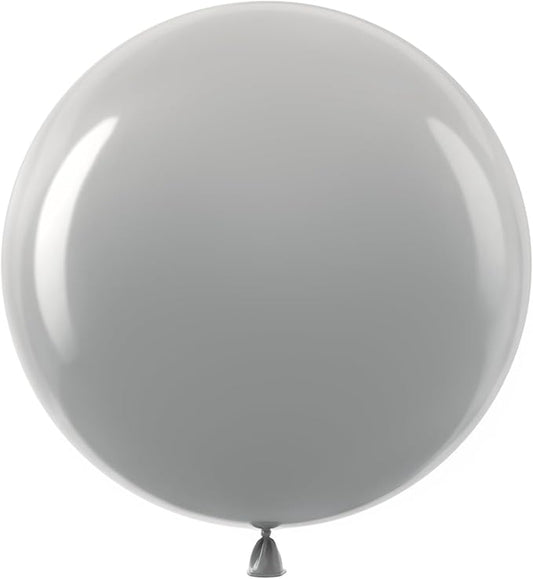 Bezente Gray Giant Balloons 36 Inch - 8 Pack Jumbo Balloons Large Round Pastel Gray Latex Balloons for Birthday Bridal Shower Wedding Anniversary Party Decorations