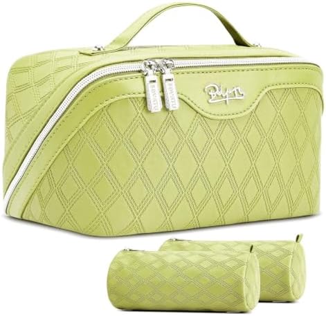 BOYATU Travel Makeup Bag Organizer: 3 Pcs Cosmetic Bag Set for Women Green by BOYATU