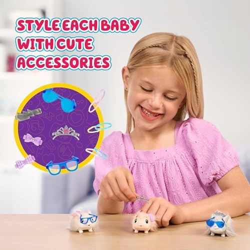 Little Live Pets Bunny Mama Surprise Toy Set, Hutch Interactive Animal Playset with 3 Surprise Babies, 20+ Sounds, Bunny Accessories for Girls Ages 3+ - Image 6