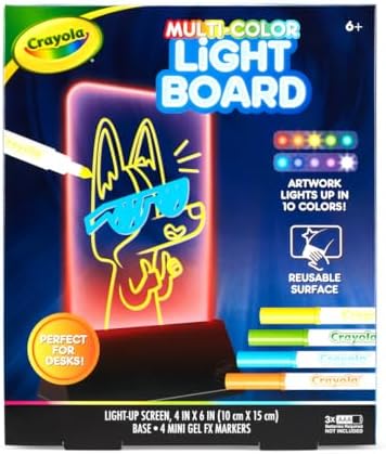 Crayola Multi-Color Light Board, Light Up Drawing Toy, Desk Toy, Doodle Pad, Glow Art, Gifts, Toys Boys & Girls, Ages 6, 7, 8 by Crayola