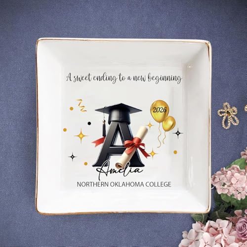 IZI POD Personalized Graduation Gifts for Her, Graduation Jewelry Dish, A Sweet Ending to a New Beginning, Gradua Senior Class of 2026, Gifts for Her, Women, Best Friends /2 - Image 2
