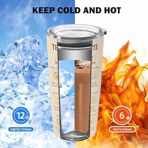 Artist Gift Tumbler 20oz Insulated Stainless Steel with Lid, Vintage Newspaper Style Motivational Design, Art Teacher & Painter Present, Travel Coffee Cup, Fits Car Cup Holders - Image 6