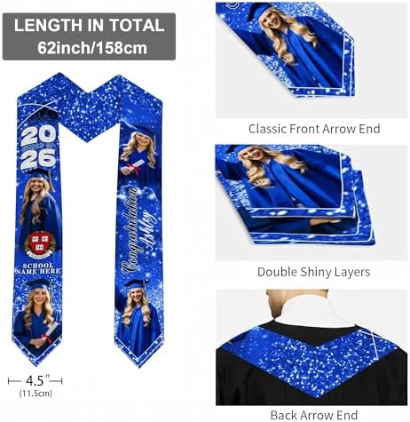 D-Story RN Graduation Stole Custom Nursing Stole Registered Nurse BSN MSN Graduation Sash Class of 2026 - Image 2