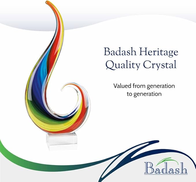 Badash Crystal - Rainbow Note Murano Style 16 Inch Centerpiece