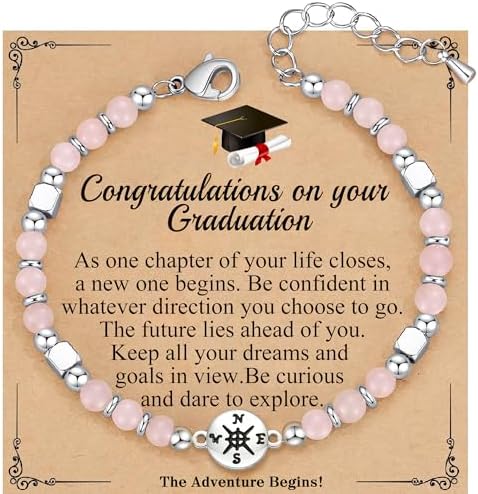 Graduation Gifts for Her 2026, Graduation Bracelet with Compass 5th 6th 8th Grade High Middle School College Graduates Gifts for Her Daughter Granddaughter by HiStock