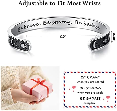 TONY & SANDY Inspirational Bracelets for Women Teen Girls Personalized Gifts for Daughter Granddaughter Mom Sister Friends Stainless Steel Engraved Cuff Birthday Easter Christmas - Image 4