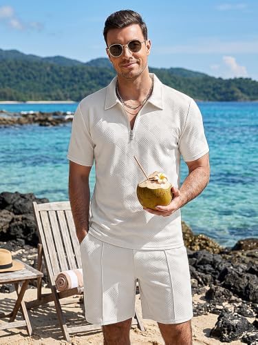 Men's Summer Outfits 2-Piece Polo Short Sets Shirt Sweatsuit - Image 6