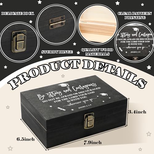 Graduation Memory Keepsake Box with Photo Custom 2026 Large Grad Card Box with Customized Picture Gift for Him Her for Graduate Grad High School Party(Black,Religious) - Image 2