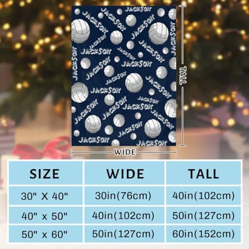 Personalized Baby Blankets for Girls Boys, Custom Baby Blanket with Name Swaddle Toddler Fleece Blanket Personalized Gift Blue Volleyball - Image 3