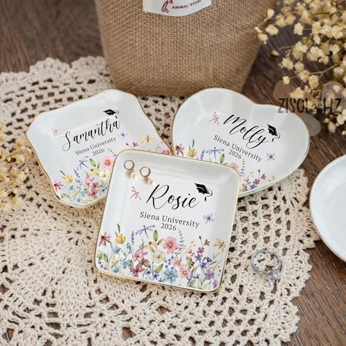 Personalized Graduation Jewelry Dish - Customized High School Graduate Gifts - Graduation Gift for Her - High School Graduate Gifts for Best Friend or Daughter - Image 2