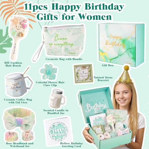 Birthday Gifts for Women, Birthday Gift Basket, Self Care Gift Box, Green - Image 2