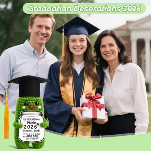 Graduation Gifts Cards Graduation Decorations 2026 Handmade Crochet Pickle - Image 2