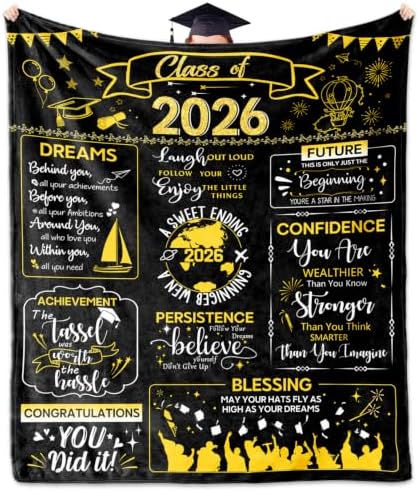 ACBEAT 2026 Graduation Gifts, College Graduation Gifts for HIMS Blanket 60"X50", Graduation Gifts for Hers, Gifts for Graduation, 2026 Graduation PHD Bachelors Masters Degree Graduation Gifts by ACBEAT