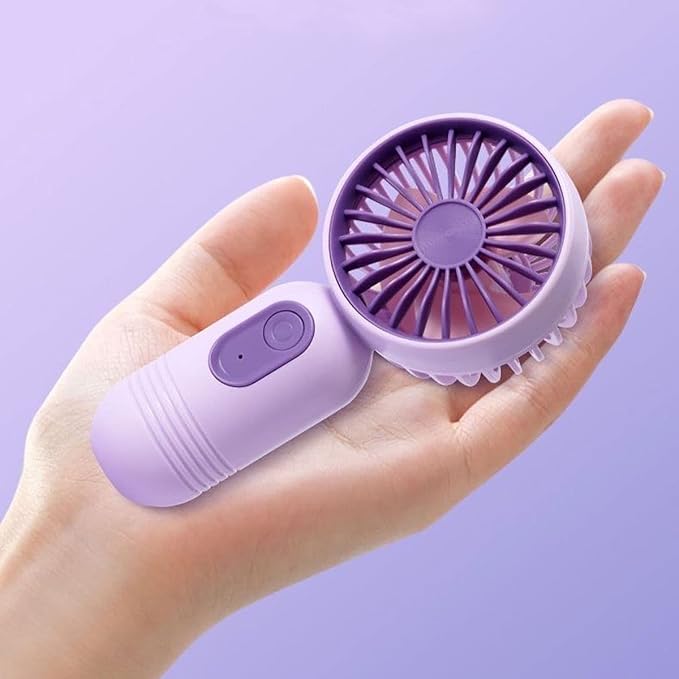 Mini Portable Fan 6 Pack, Cute Handheld Battery Operated Lightweight Small Personal Fans with 3 Speeds and USB Rechargeable Eyelash Fan for Stylish Girl Kids Women Men Office Outdoor Travel Camping