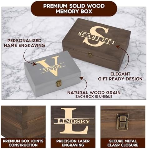 Personalized Monogram Keepsake Box, Engraved Gift for Men & Groomsmen - Image 6