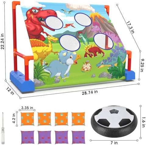 Ocditikl 2-in-1 Moving Kick Toss Games for Kids Ages 4-12, Light Up Hover Soccer Ball with Animal Bean Bag Toss, Indoor Outdoor Birthday Toys for 4 5 6 7 8 9 10 11 12 Year Old Boys Girls - Image 6