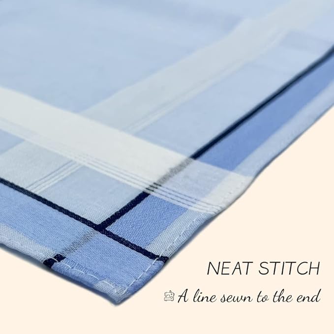 Soft Cotton Handkerchiefs for Men with Elegant Pattern in Assorted Color, 16 inches Large hankies