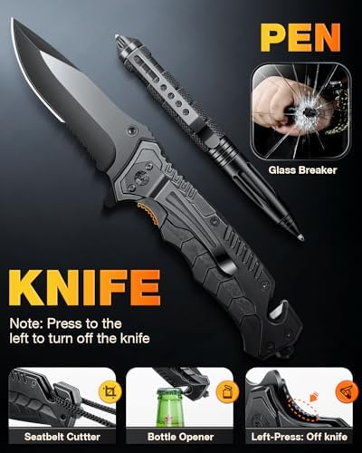 Gifts for Men-Christmas | 21-in-1 Survival Gear & Camping Accessories | Fishing & Hunting Equipment | Unique Birthday Gift for Husband, Dad | Stocking Stuffers & White Elephant Party Gifts - Image 3