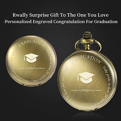 TREEWETO Engraved Pocket Watch Graduation for Him Her College High School for Son Daughter Men Classmates - Image 4