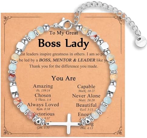 Christian Gifts for Women Girls, Religious Cross Bracelet by IKIATY