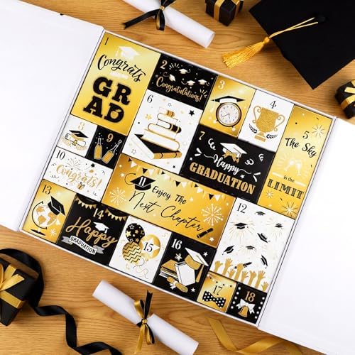 Graduation Advent Calendar 2026 Grad Empty Gift Box, Black Gold - Image 4