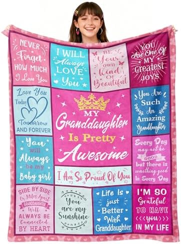 Granddaughter Gifts from Grandma, Blanket for Granddaughter 60"x50" by Uckoq