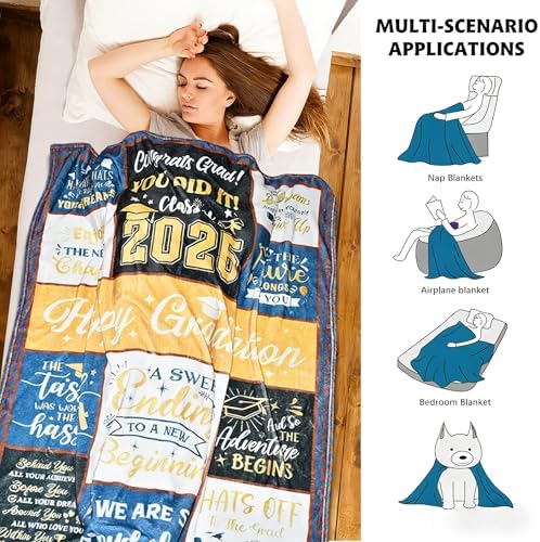 2026 Graduation Gifts Blanket,Graduation Gifts for Her/Him, Class of 2026 High School/College/Masters Degree/Doctorate/PHD Gifts - Image 5