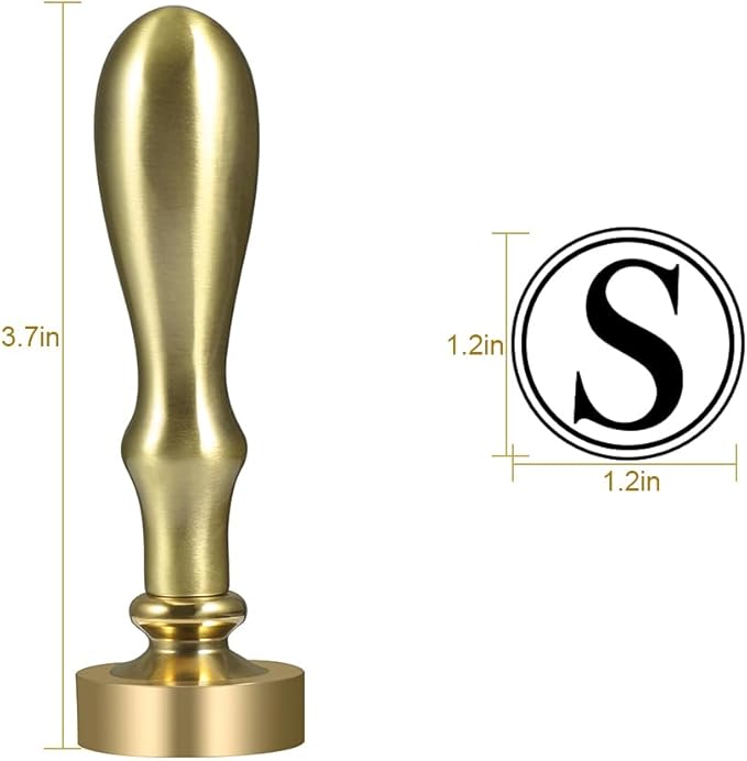 Ice Cube Stamp for Cocktails Ice Stamp Brass Head with Handle, Ice Branding Stamp for Ice Cubes Cocktail Whiskey Drinks Party Wedding Making DIY Crafting (Letter S)