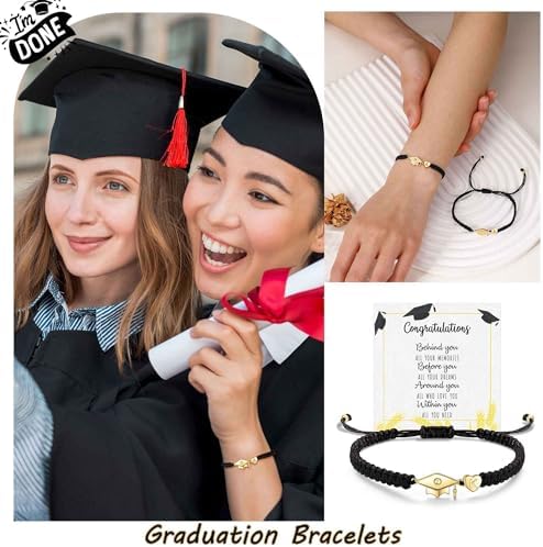 2026 Graduation Gifts, Graduation Gift for Her High School College Graduation Gifts for Teen Girls 5th 8th Grade Masters Degree Grads Initial Bracelets for Women Letter A-Z Charm Bracelet Daughter Niece Granddaughter Girlfriend Jewelry - Image 3