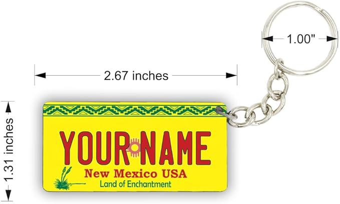 License Plate Keychain - Personalized - All States Multicolor