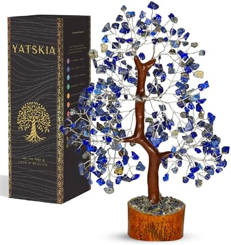 YATSKIA Lapis Lazuli Crystal Tree of Life | Crystal and Healing Stone Decor | Birthday Gifts for Women | Home Decor | Healing Crystals | Thank You Gifts | 10 Inch 300 Beads by YATSKIA