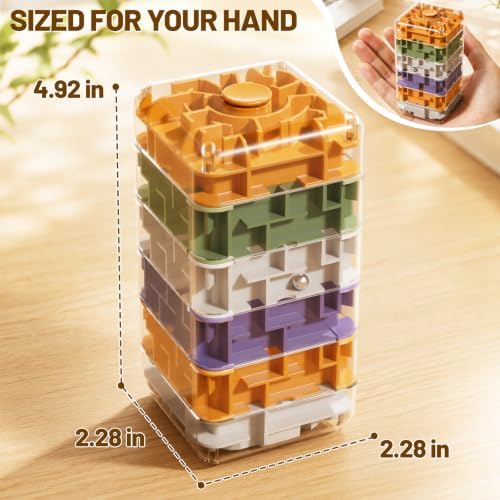 6 Layer 3D Rolling Ball Maze Cube, 2 in 1 Fidget Kids Toy - Image 6