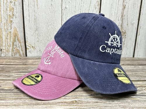 Embroidered Captain & First Mate Baseball Caps Set for Men Women - Image 3