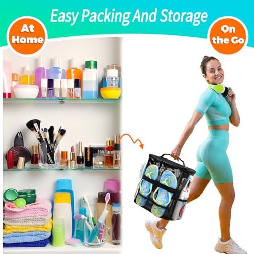 Dorm Room Essentials for Guys Girls, Quick Dry Mesh Shower Caddy Portable - Image 5