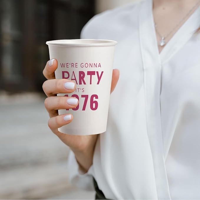 SharkBliss 1976 50th Birthday Party Cups 9oz Pink 20 Pack for Women Men – Party Like It's 1976