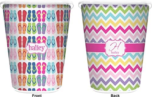 Personalized Flipflop Waste Basket - Double Sided (White) - Image 2