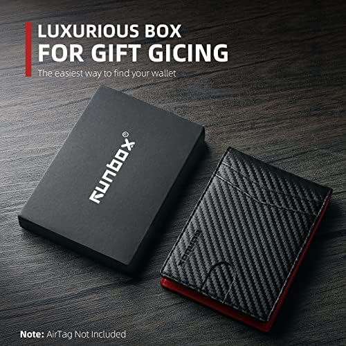 RUNBOX AirTag-Wallet-Mens-Slim-RFID Blocking Wallets Leather with Bill Compartment Air Tag Bifold Card Holder Wallet Gifts for Men Dad - Image 6