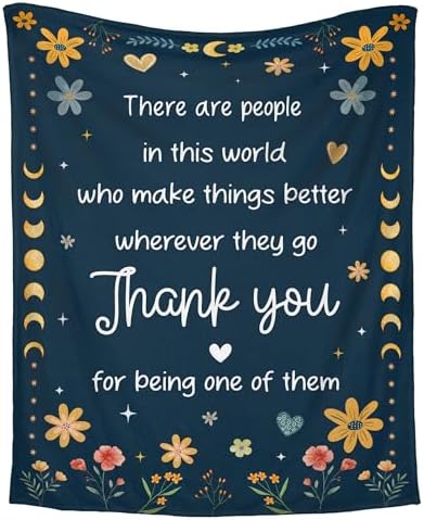 WRAPIX Thank You Gifts for Women Men - Soft Fleece Throw Blanket 60x80 in by WRAPIX