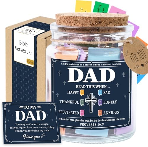 Father Day Gift for Dad, Bible Verse Jar for Dad, Christian Gifts for Men, First Father Day Gift from Son, Daughter by SouthLisa