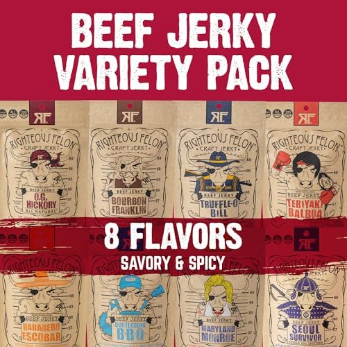 Righteous Felon Beef Sticks Jerky Variety Pack, 11 Flavor Sampler Gift Box - Image 4