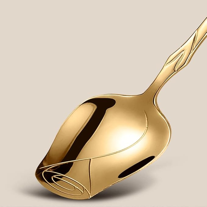 Stainless Steel 5-Piece Rose Flower Shaped Spoon Set - Coffee, Dessert, Ice Cream & Tea Spoons - Cute Multicolor Gift